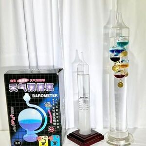 Vintage Galileo Glass Thermometer and Vintage Admiral Fitzroy Storm Glass